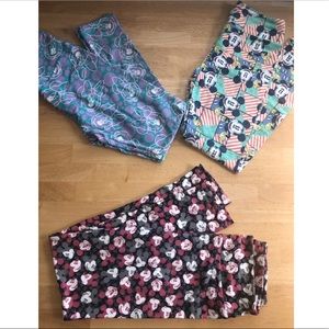 3 pairs of Disney x LuLaRoe One Size Leggings